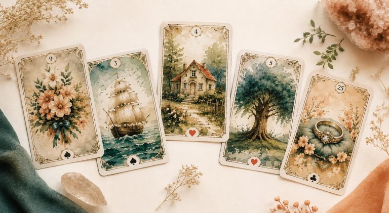 Lenormand kāršu simboli, kas palīdz ieraudzīt sakarības un iegūt lielāku skaidrību.